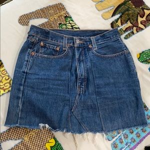 Vintage Denim Reworked Skirt